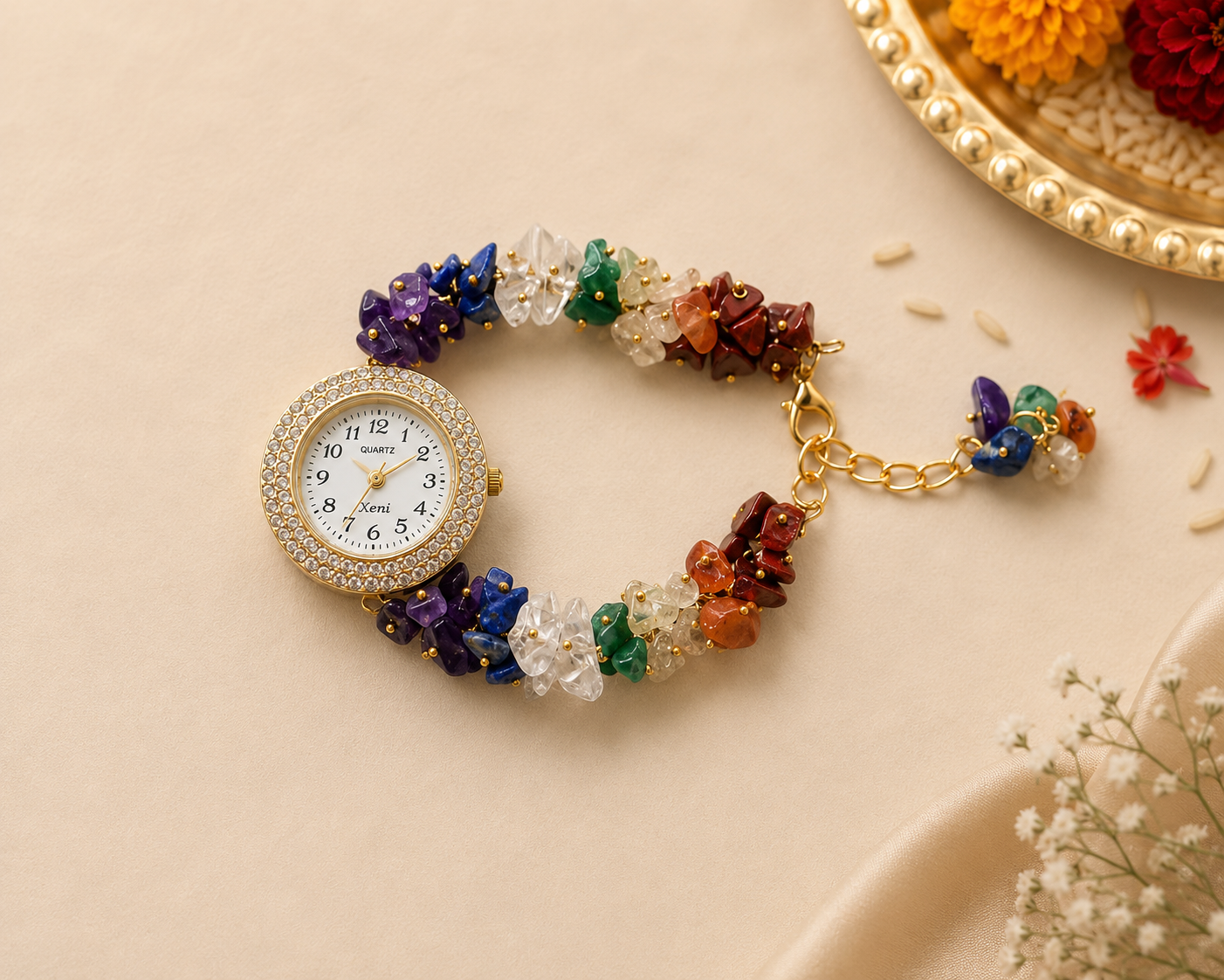 Seven Chakra Bhai-Bhabhi Rakhi & Lumba Set