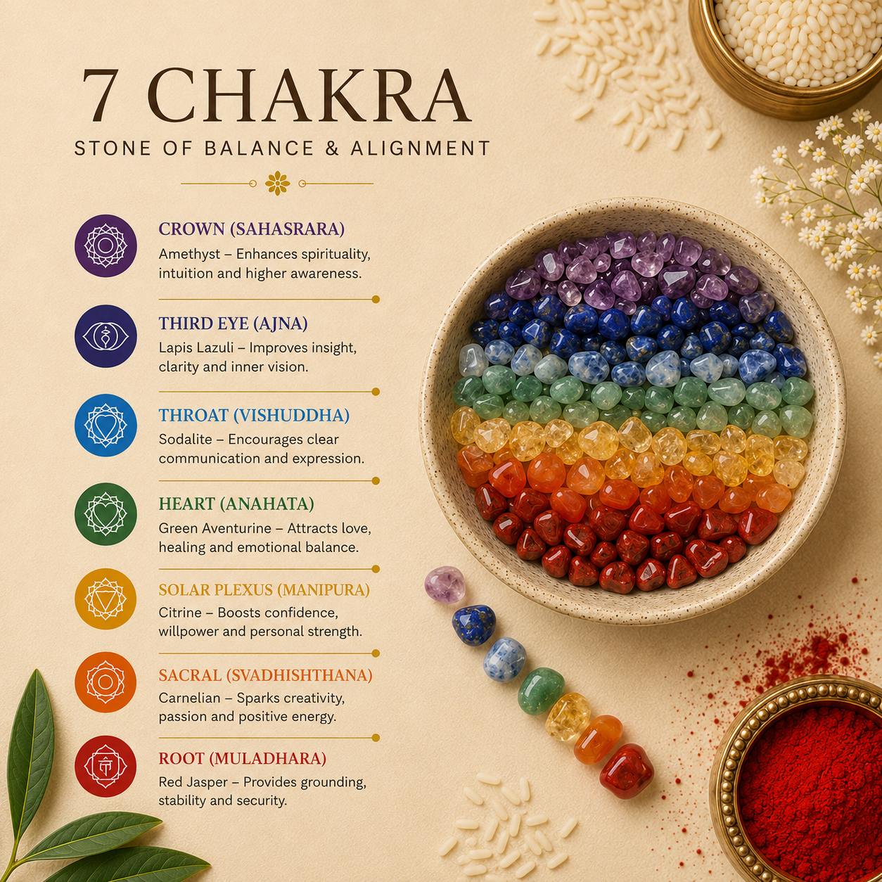 Seven Chakra Bhai-Bhabhi Rakhi & Lumba Set