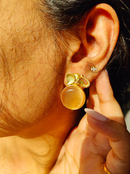 Golden Elephant Stud Earrings