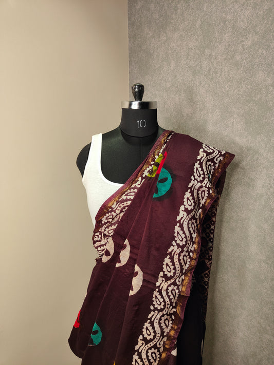 Mahroon Saree