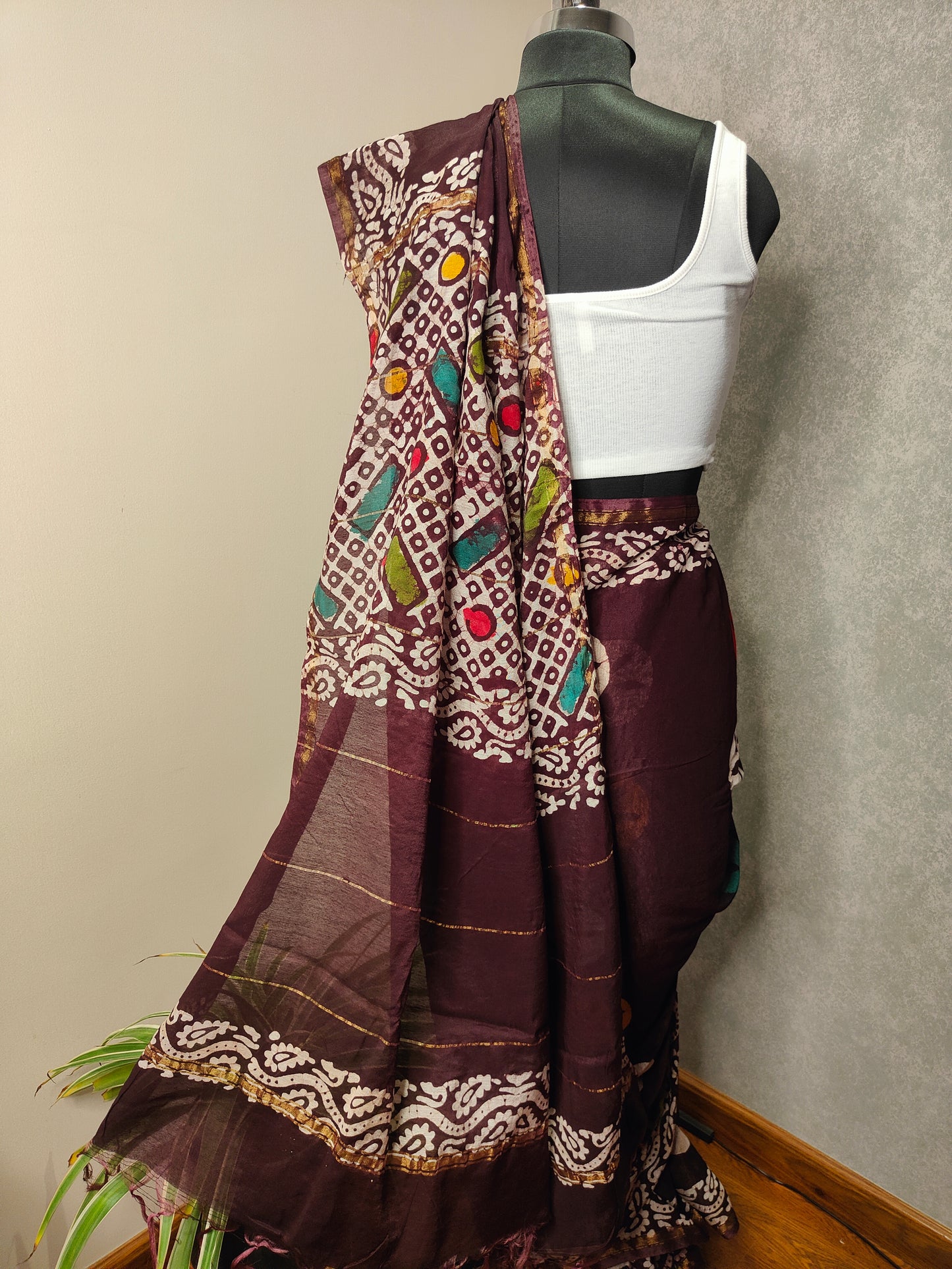 Mahroon Saree