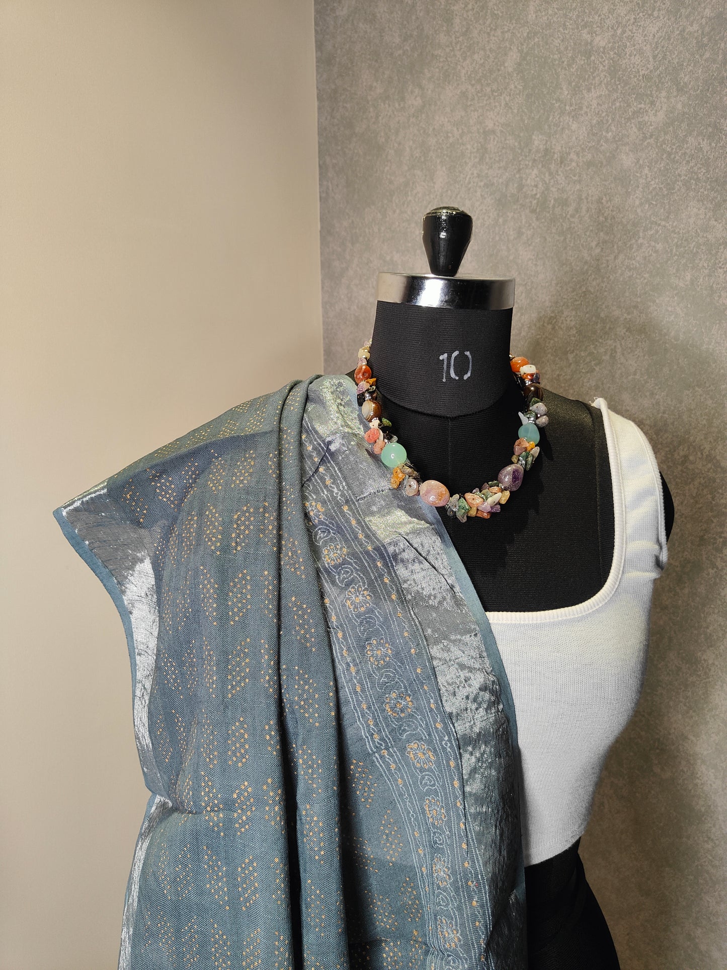 Printed Gray Saree