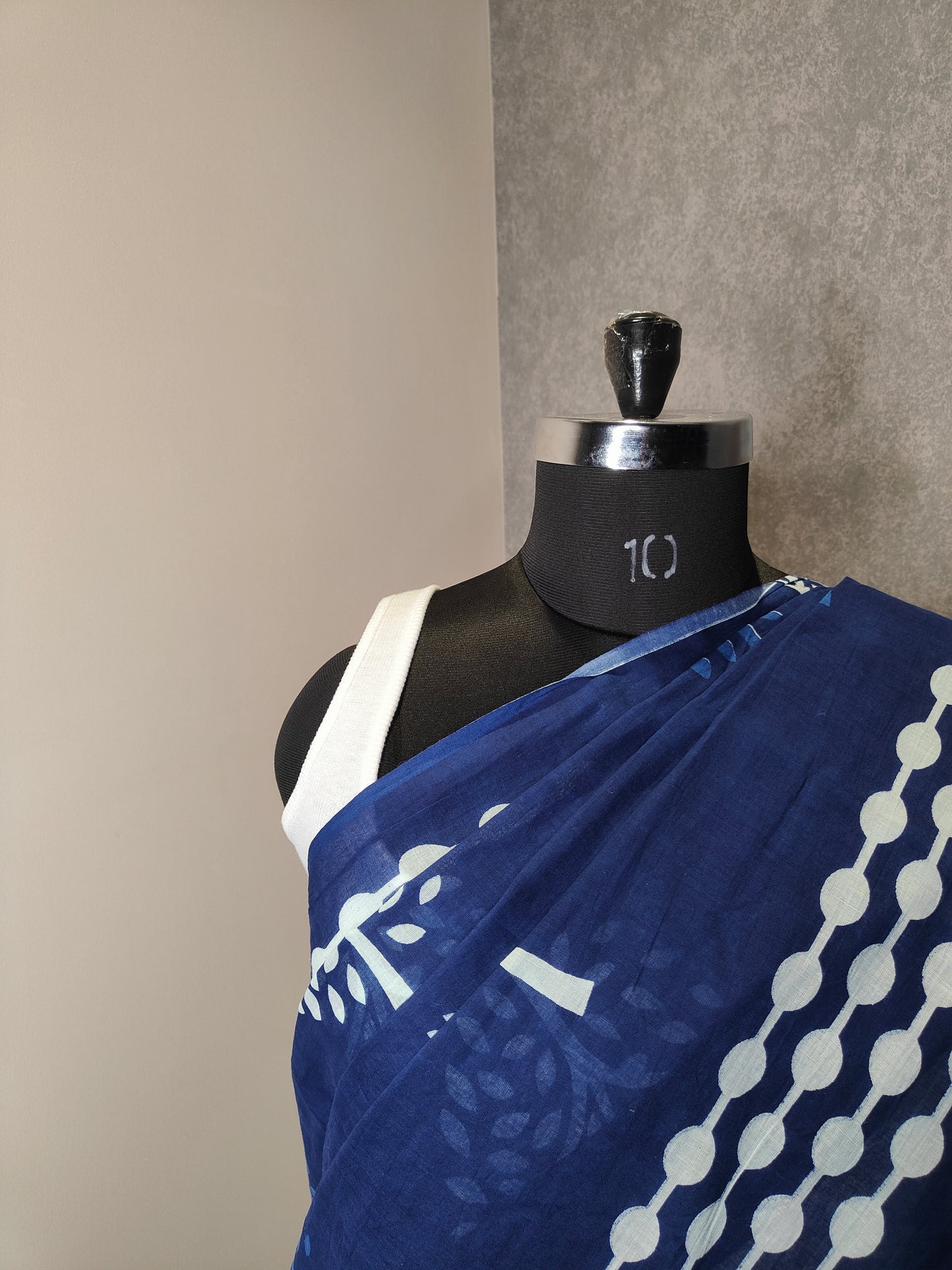 Blue Print Saree