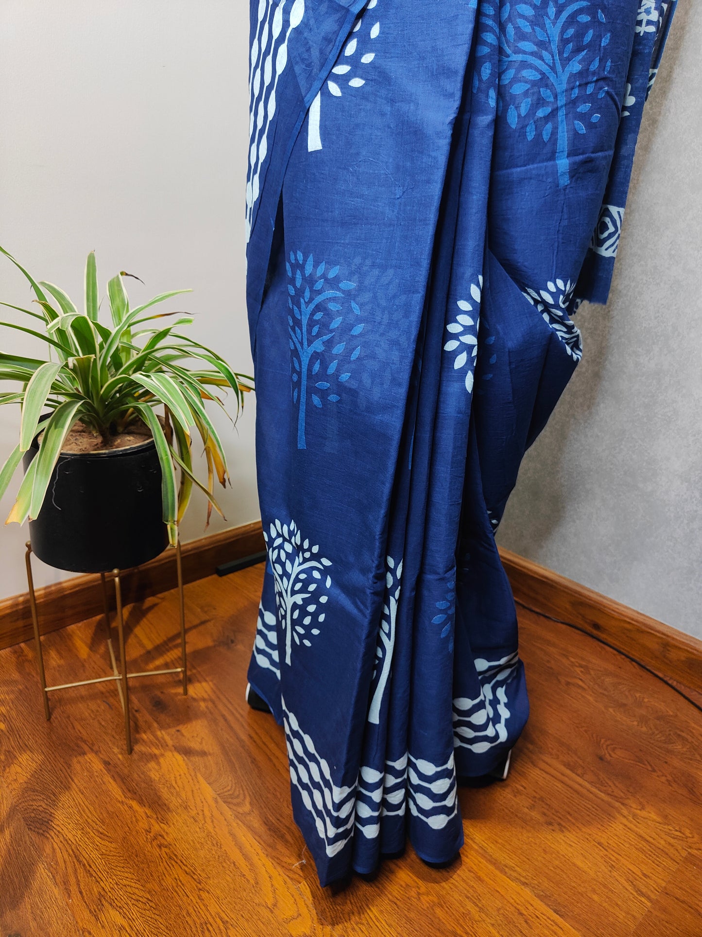 Blue Print Saree
