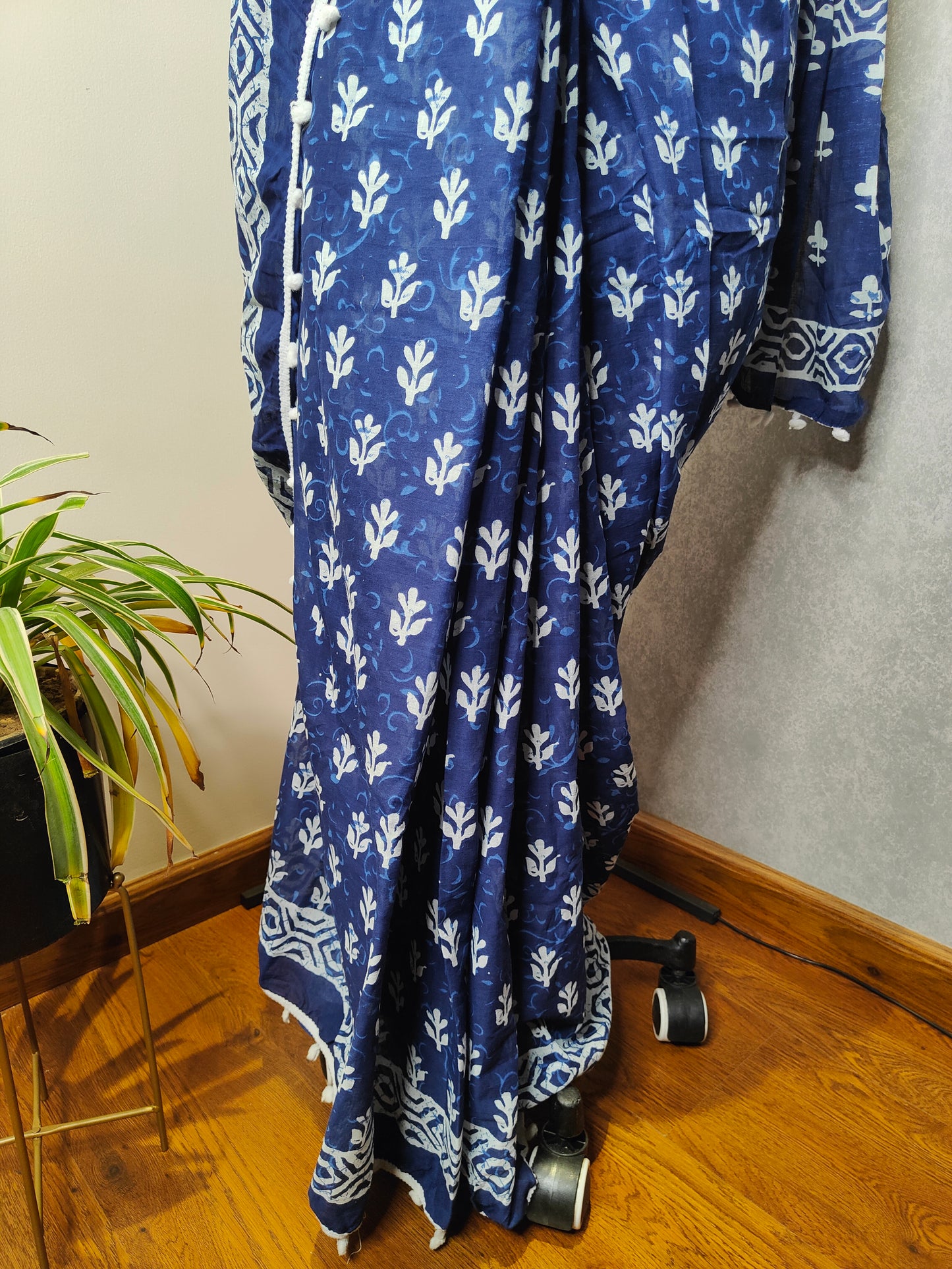 Blue Tassle Saree