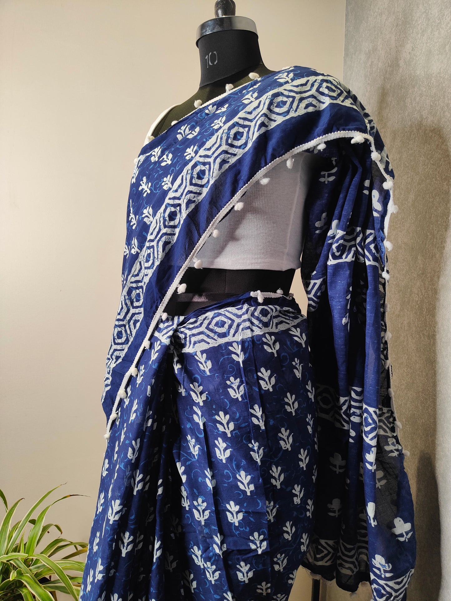 Blue Tassle Saree