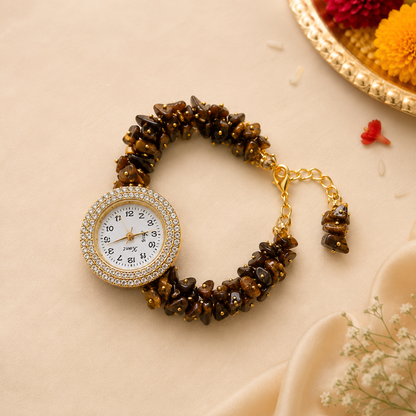 Tiger Eye Bhai-Bhabhi Rakhi & Lumba Set
